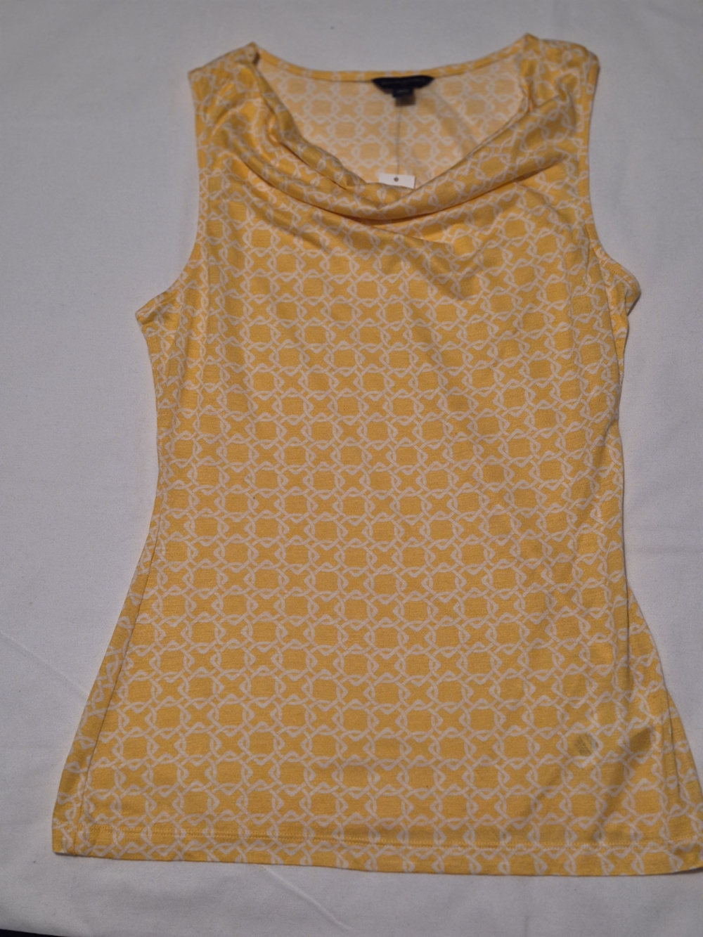 Banana Republic Yellow & White Cowl Neck Tank
